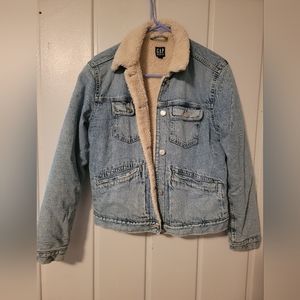 Gap denim jacket with sherpa lining